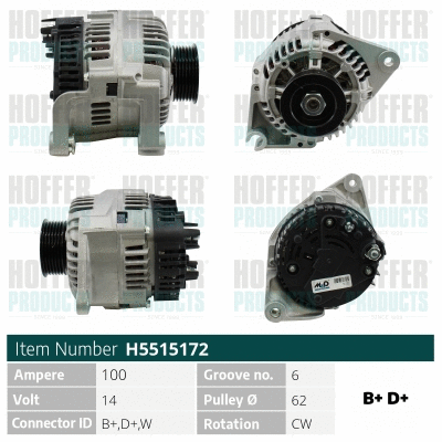 Alternateur HOFFER H5515172