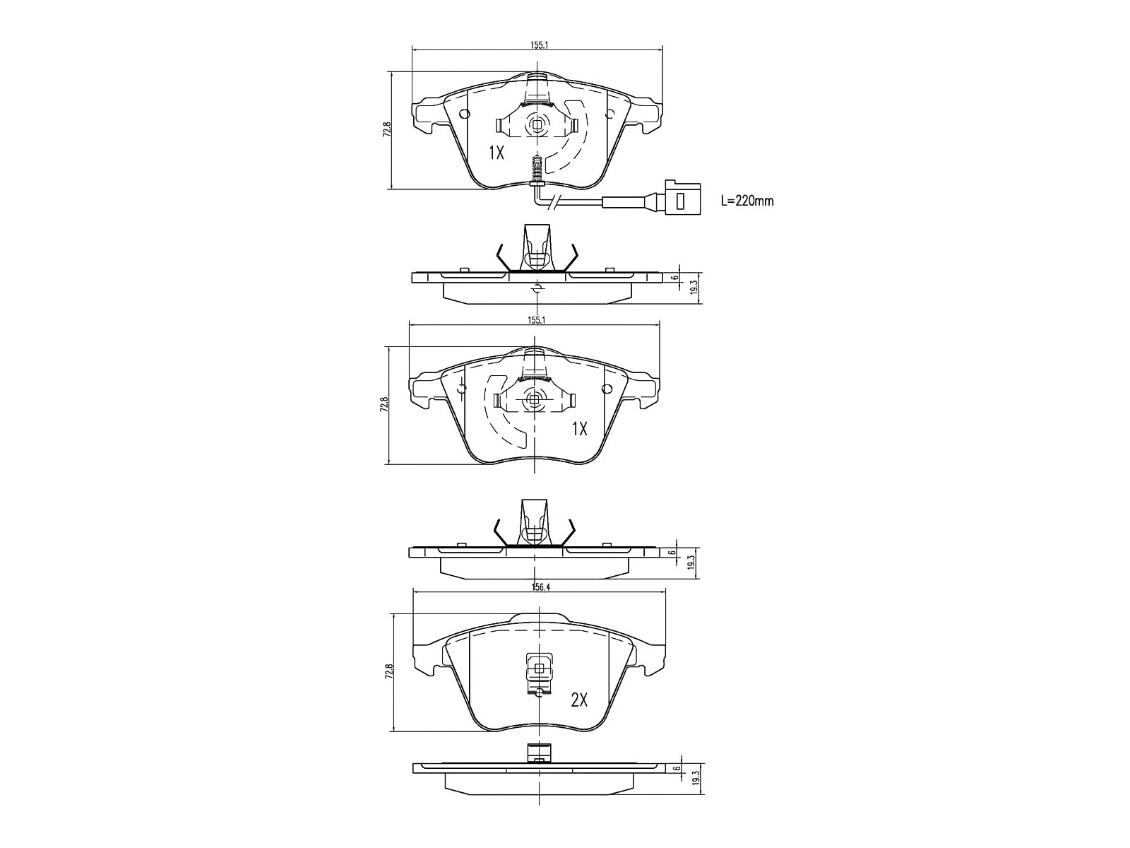 Kit de plaquettes de frein, frein à disque A.Z. Meisterteile AZMT-44-022-1082