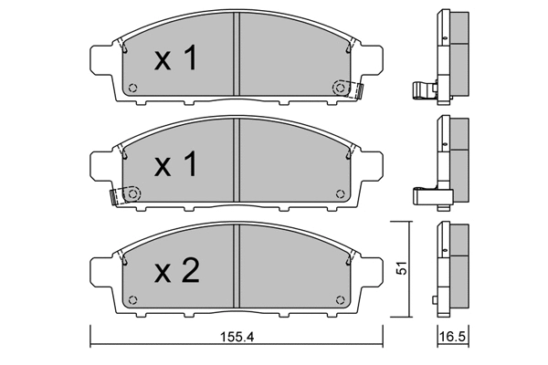 Kit de plaquettes de frein, frein à disque AISIN BPMI-1005