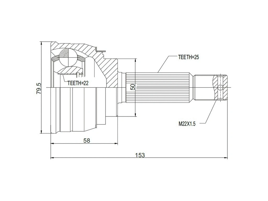 Jeu de joints, arbre de transmission A.Z. Meisterteile AZMT-43-030-1073