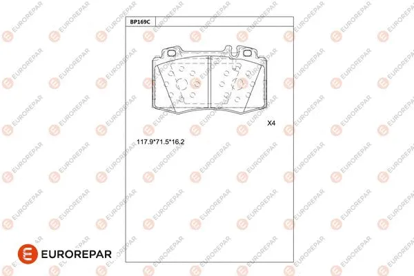 Kit de plaquettes de frein, frein à disque EUROREPAR 1681264580