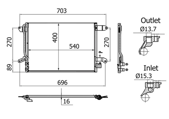 Condenseur, climatisation MAHLE AC 864 001S