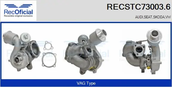Turbocompresseur, suralimentation RECOFICIAL RECSTC73003.6