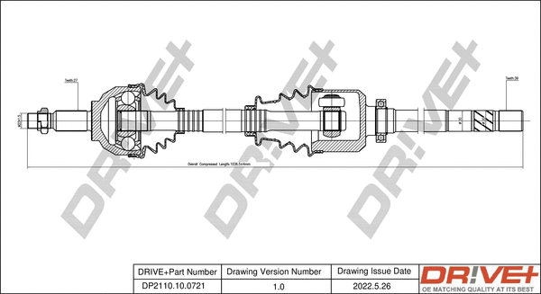 Arbre de transmission Dr!ve+ DP2110.10.0721