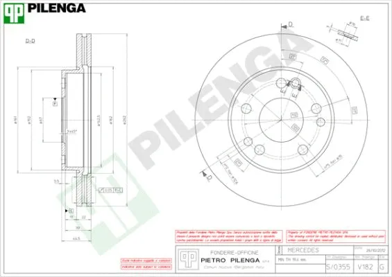 Disque de frein PILENGA V182