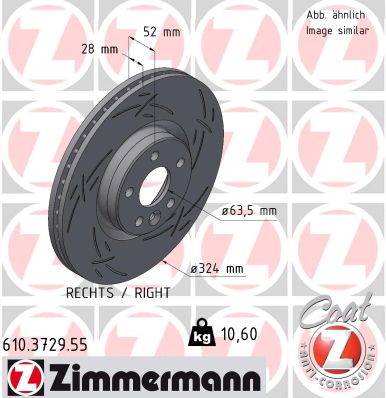Disque de frein ZIMMERMANN 610.3729.55