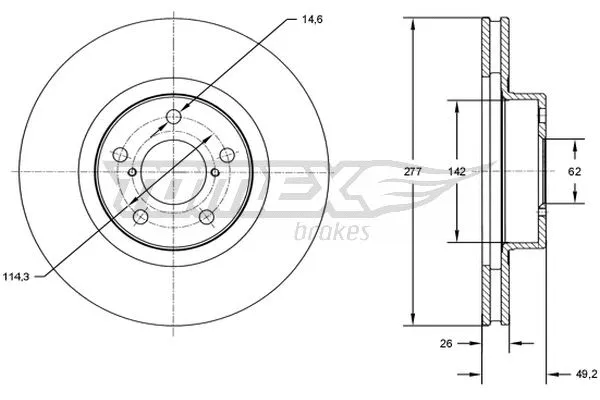 Disque de frein TOMEX Brakes TX 72-83