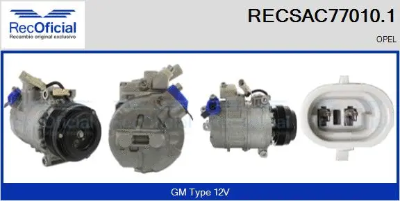 Compresseur, climatisation RECOFICIAL RECSAC77010.1