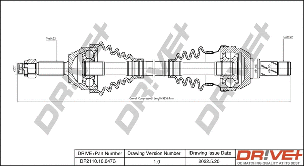 Arbre de transmission Dr!ve+ DP2110.10.0476