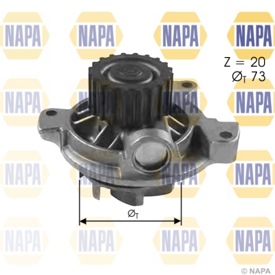 Pompe à eau, refroidissement du moteur NAPA NWP1077