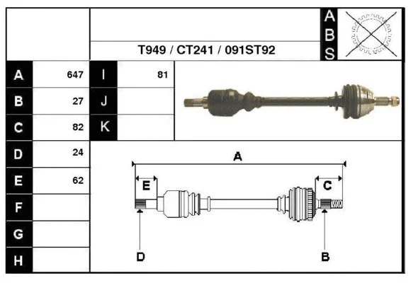 Arbre de transmission Technika 18091
