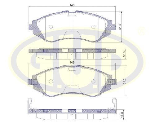 Kit de plaquettes de frein, frein à disque G.U.D. GBP064502