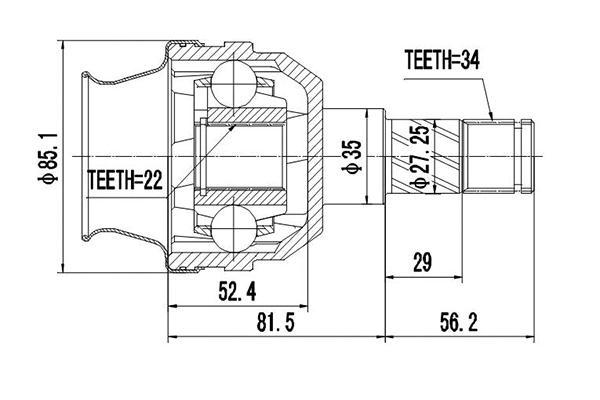 Jeu de joints, arbre de transmission DYNAMATRIX DCV699025