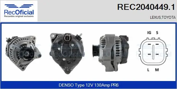 Alternateur RECOFICIAL REC2040449.1
