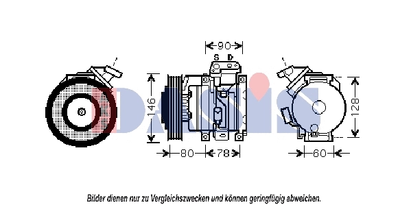 Compresseur, climatisation AKS DASIS 850850N