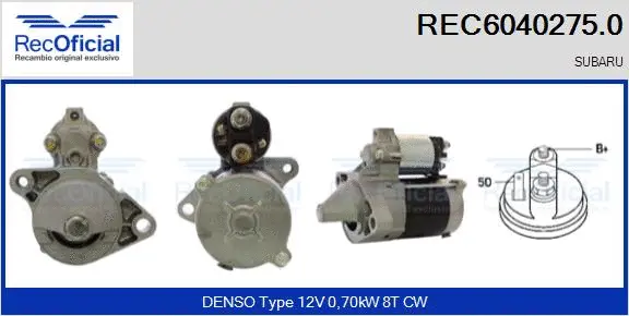 Démarreur RECOFICIAL REC6040275.0