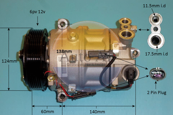 Compresseur, climatisation AUTO AIR GLOUCESTER 14-1664R