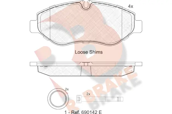 Kit de plaquettes de frein, frein à disque R BRAKE RB1832