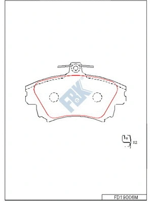 Kit de plaquettes de frein, frein à disque FBK FD19006M