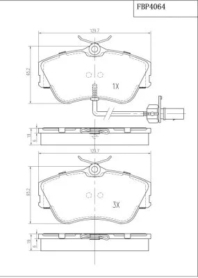 Kit de plaquettes de frein, frein à disque FI.BA FBP4064