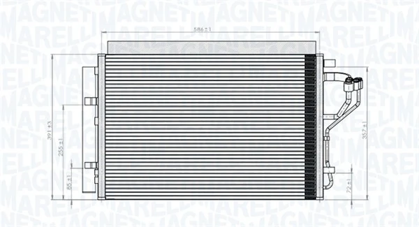 Condenseur, climatisation MAGNETI MARELLI 350203851000