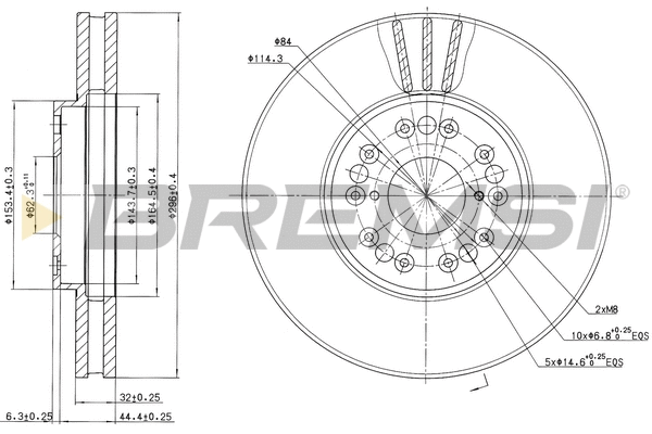 Disque de frein BREMSI CD7134V