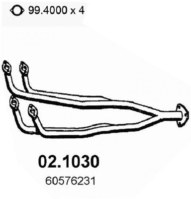 Tuyau d'échappement ASSO 02.1030