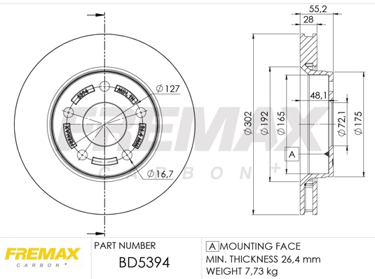 Disque de frein FREMAX BD-5394