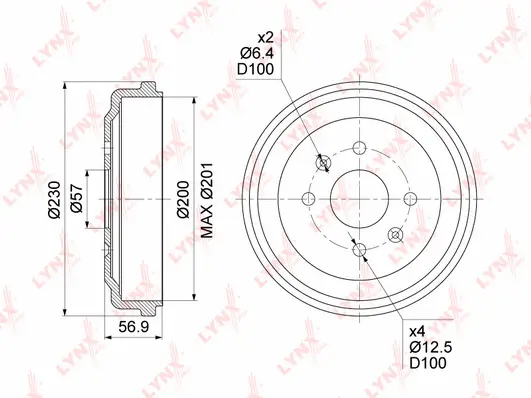 Tambour de frein LYNXAUTO BM-1012