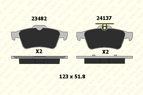 Kit de plaquettes de frein, frein à disque KALE 24137 165 05