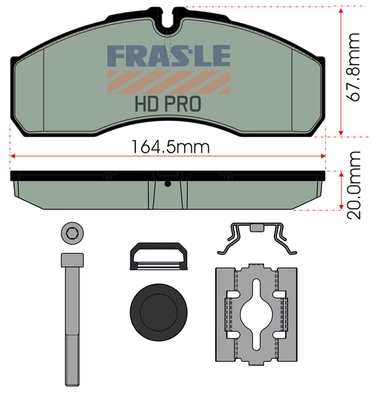 Kit de plaquettes de frein, frein à disque FRAS-LE PD/208-K026-HD