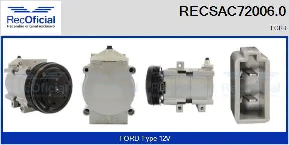 Compresseur, climatisation RECOFICIAL RECSAC72006.0