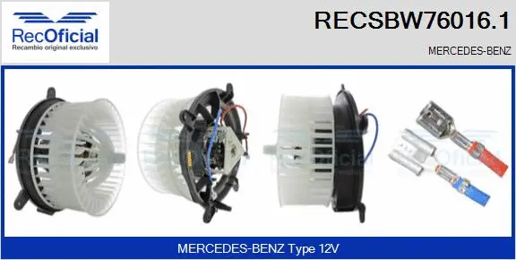 Pulseur d'air habitacle RECOFICIAL RECSBW76016.1