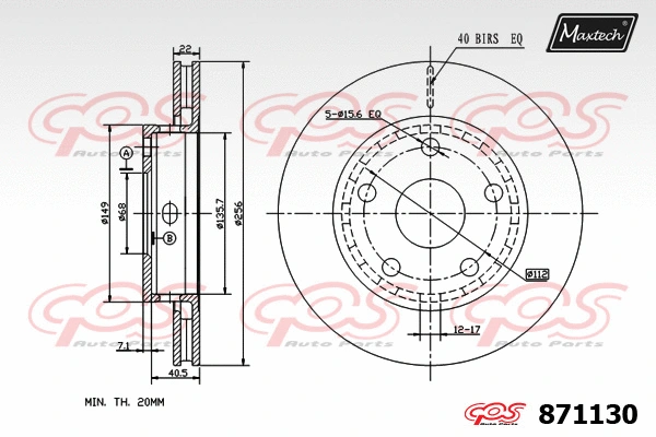 Disque de frein MAXTECH 871130