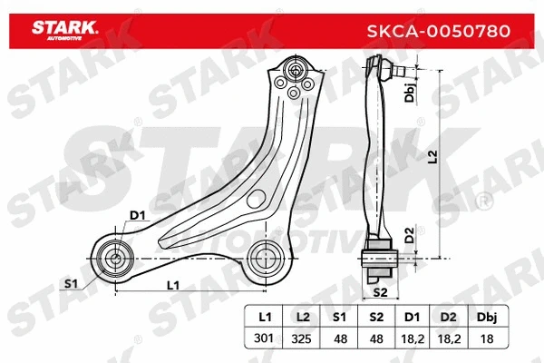 Bras de liaison, suspension de roue Stark SKCA-0050780