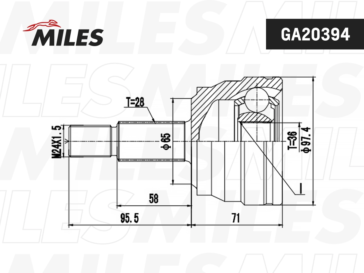 Jeu de joints, arbre de transmission MILES GA20394