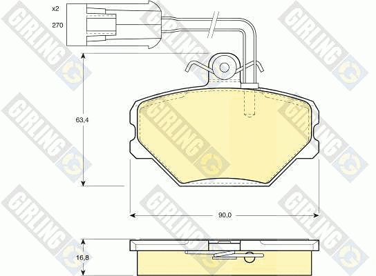 Kit de plaquettes de frein, frein à disque GIRLING 6108521