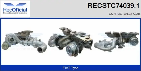 Turbocompresseur, suralimentation RECOFICIAL RECSTC74039.1
