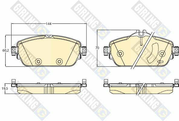 Kit de plaquettes de frein, frein à disque GIRLING 6120702