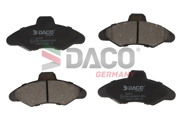 Kit de plaquettes de frein, frein à disque DACO Germany 322518