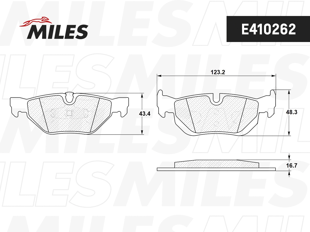 Kit de plaquettes de frein, frein à disque MILES E410262