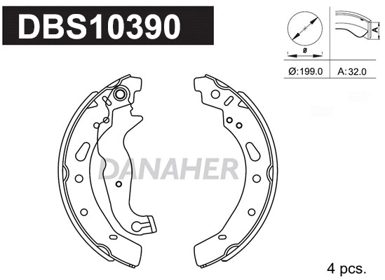 Jeu de mâchoires de frein DANAHER DBS10390