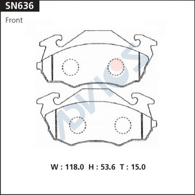 Kit de plaquettes de frein, frein à disque ADVICS SN636