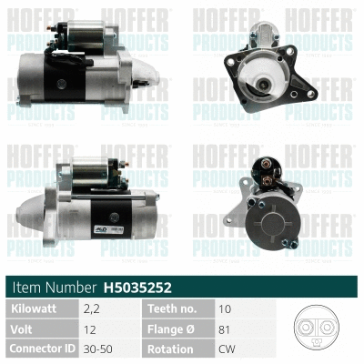 Démarreur HOFFER H5035252