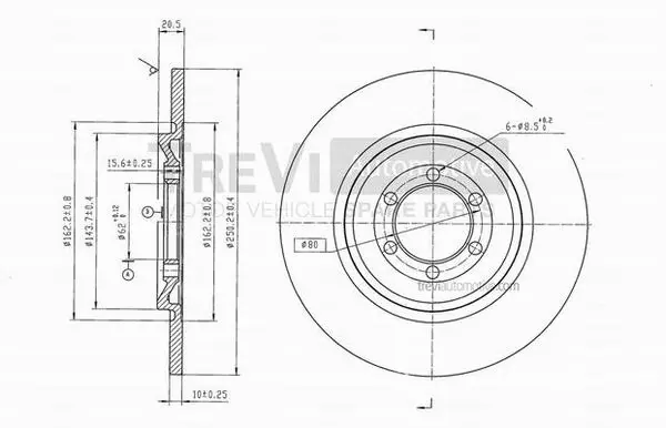 Disque de frein TREVI AUTOMOTIVE BD1009