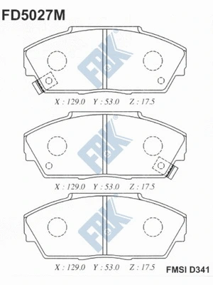 Kit de plaquettes de frein, frein à disque FBK FD5027M