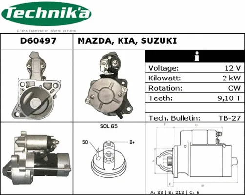 Démarreur Technika D60497