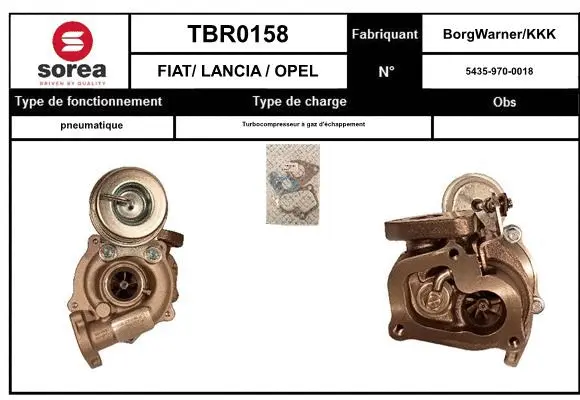 Turbocompresseur, suralimentation EAI TBR0158