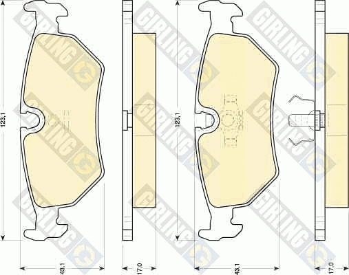 Kit de plaquettes de frein, frein à disque GIRLING 6111092