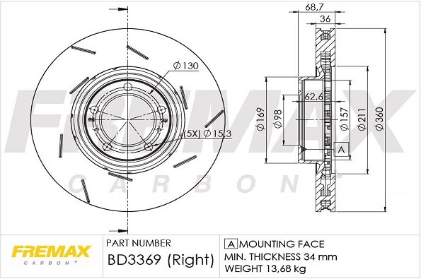 Disque de frein FREMAX BD-3369